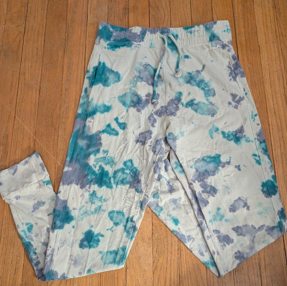 Blue Tie Dye Leggings Victoria's Secret Pink Size M